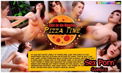 Delivery pizza boy threesome with milf sluts sex comics